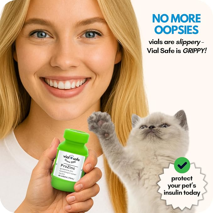 VIAL SAFE Insulin Vial Protector Case for ProZinc 10mL Cats & Dogs 2-Pack