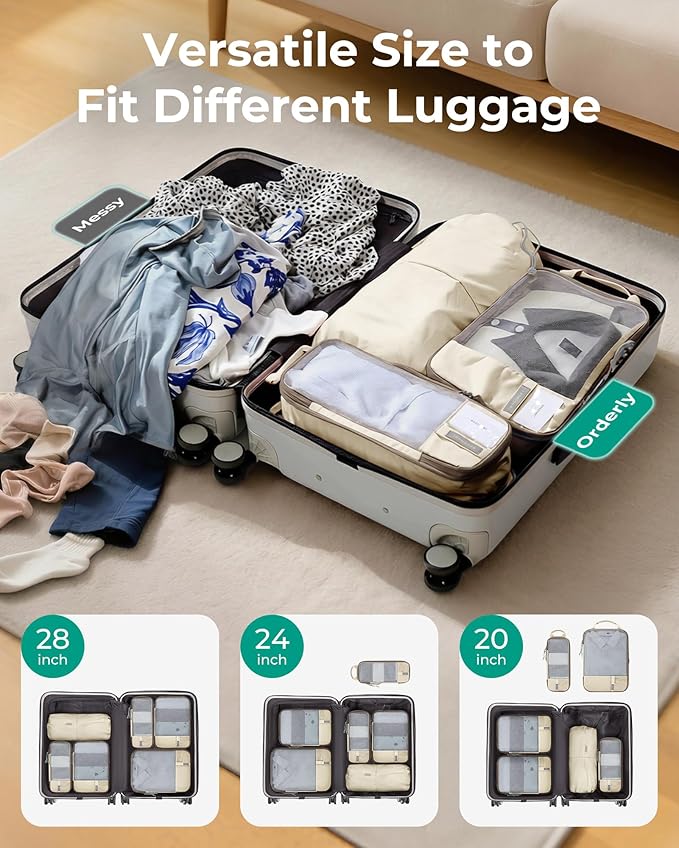BAGSMART Compression Packing Cubes for Travel Essentials | 14 Set /6 Set /4 Set/2 Set, Lightweight, Durable