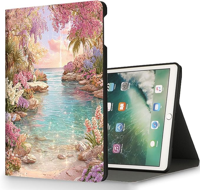 for Microsoft Surface Pro X/Pro X Plus-13 2019/2020/2021/2024 Tablet Case,Auto Wake/Sleep,Adjustable Stand Protective Cover - Dream Flower Sea