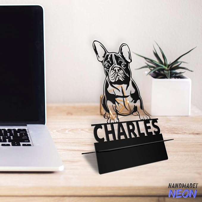 Personalized Bulldog Phone Holder, Custom Name Metal Desk Stand, Cute Pet Accessories Dock, Tablet, Smartphone Display Stands, Gifts for Friends, Dog Lovers, Teens, Christmas