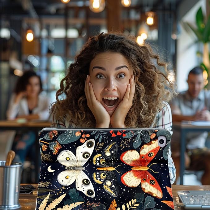 for Microsoft Surface Go 4/3/2/1-10.5" 2021 Tablet Case,Auto Wake/Sleep,Adjustable Stand Protective Cover - Butterfly Floral