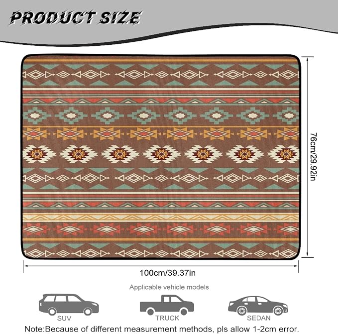 Howilath Southwest Tribal Car Trunk Liner Non-Slip Rear Trunk Cover Auto Interior Accessories Fits Most Sedan & SUV, 29"x39"