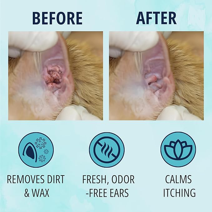 NOVEHA 150 PCs Cat Ear Wipes that Gently Clean & Soothe Sensitive Cat Ears; Soft Ear Cleaner for Removing Wax, Dirt & Odor; Alcohol-Free Ear Care with pH Balanced Formula; Unscented Grooming Care