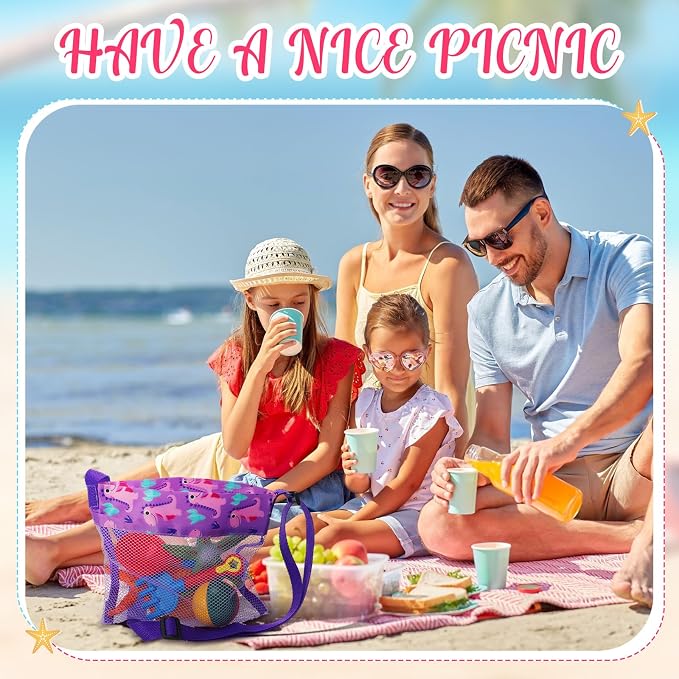 Frienda 15 Pack Mesh Beach Tote Bag | Seashell Bags, Bag Organizer Toys for Holding Beach Children' Toys Market Picnic