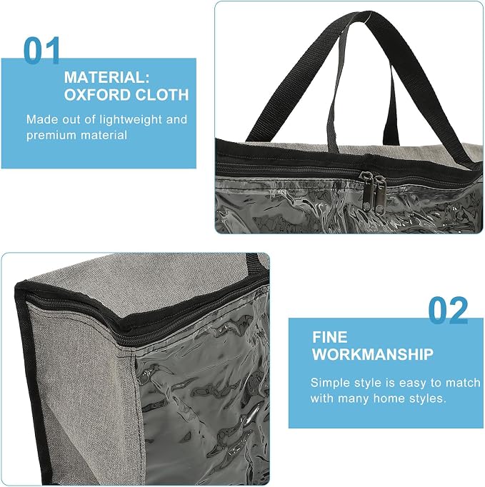 Large Capacity Baseball Cap Storage Bag with Portable Handles and Two-way Zippers, Oxford Cloth and Pvc Hat Organizer