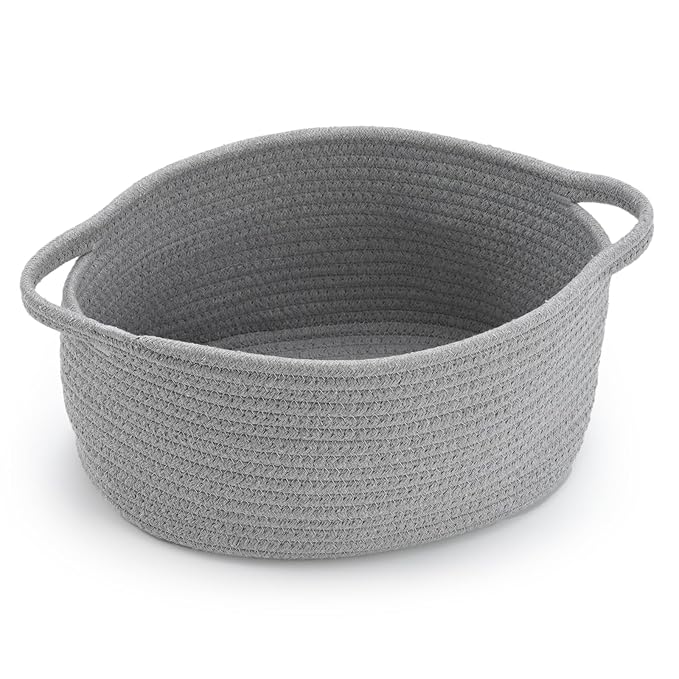 Happyiren Cute Woven Storage Basket with Handle, Baskets for Gifts Empty | Gift Baskets for Birthday Baby Shower Raffle Burr Fundraiser, Decorative Organizer Box for Baby Toy Pet