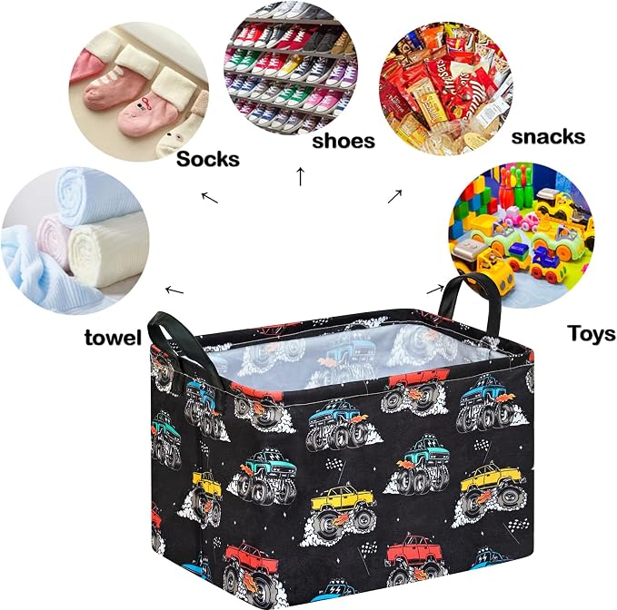 Storage Basket Home Shelf Basket Clothes Laundry Hamper | Rectangle Organizer Box Nursery Bin Gift Laundry Basket with Handles for Home