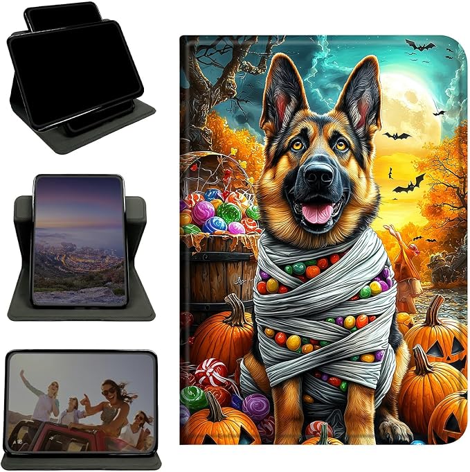 Case for Samsung Galaxy Tab A8 10.5" 2022 SM-X200/X205/X207, 360 Degree Rotating Stand with Multi-Angle Vertical & Horizontal Viewing Shockproof Shell for Women Men, Pumpkin Puppy