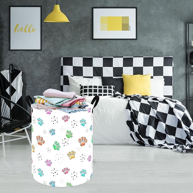 MAIZMZ Kids Hamper Storage Bins Organizer Toy Box Laundry Basket Large Canvas Collapsible Chest for Home/Dorm/Kitchen/Pet/Office/Closet/Shelf/Gift Baskets