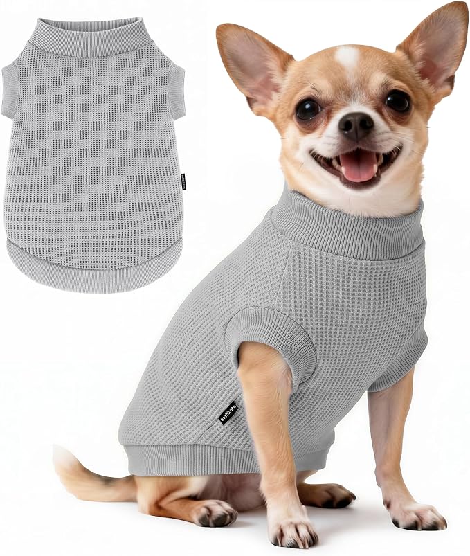 1 Pack Dog Shirt for Small Supplies Functional Waffle Dog Clothes Warm Soft Sweatshirt Outfit for Dogs Cats Pet Apparel