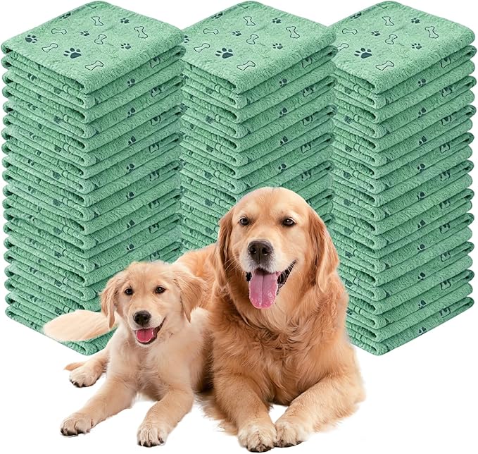 30Pcs Dog Towels for Drying Dogs Bulk 20 x 40 Inch Quick Drying Pet Bath Towels Colorful Pet Grooming Towel Absorbent Microfiber Towel for Small Medium Large Dog Puppy Cat (Teal)
