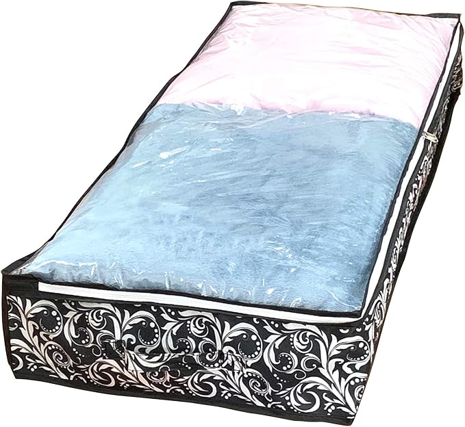 Under Bed Storage Bags, Organizer Storage Containers, 39.4 Lx11.7 Wx5.9 H Inches, Washable Strong with Transparent PVC Window
