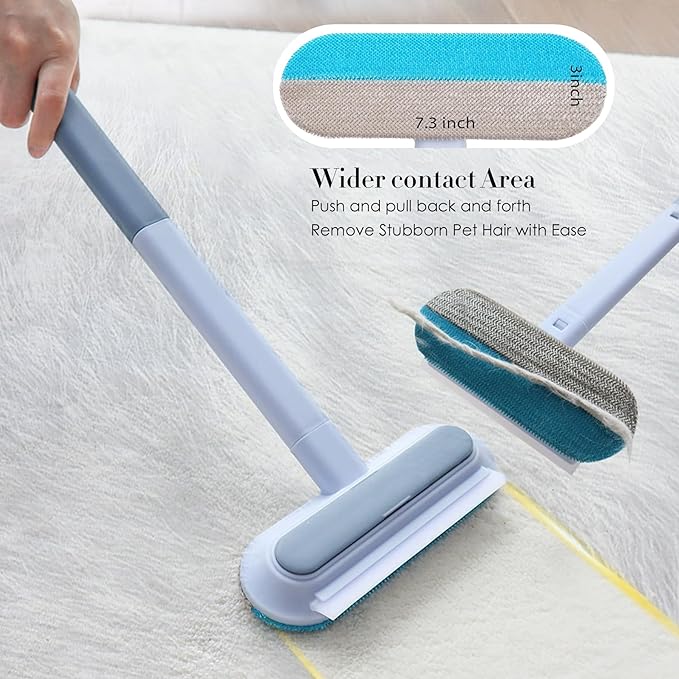 Pet Fur Removal Tool, Dog and Cat Hair Remover for Couch Carpet Furniture, 4 in 1 Multifunctional Pet Hair Removal Broom, Cleaning Brush for Window Tile, Reusable Washable (1 Pack)