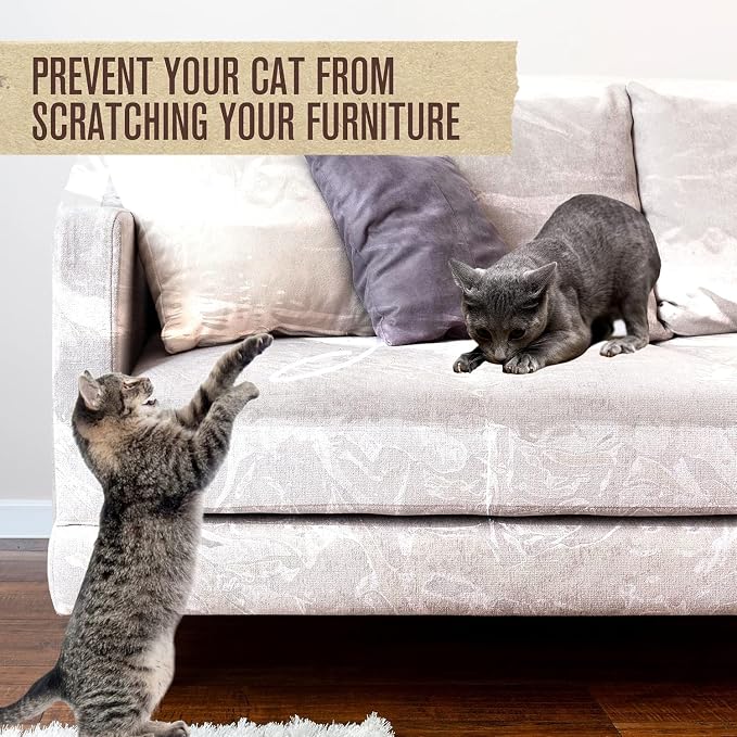 Plastic Couch Cover, Plastic Couch Covers for Pets, Sofa Protector, 96"x40" | Houseables Clear Vinyl Slipcover, Furniture Protectors For Cats, Dogs, Waterproof, Pet Pee Urine Proof, Scratch, Heavy Duty