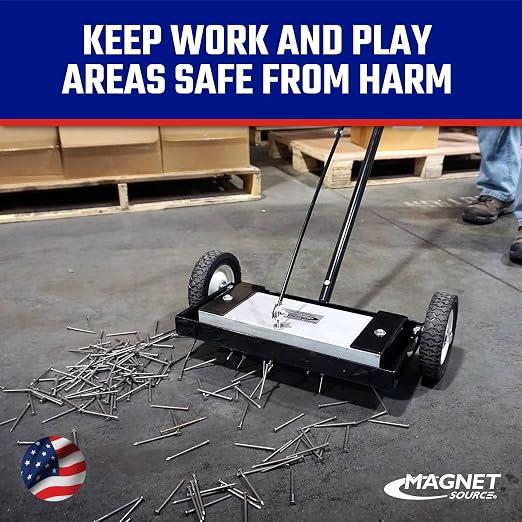 Master Magnetics Heavy Duty Magnetic Sweeper - Heavy Duty Push-Type with Release, 24" Sweeping Width, MFSM24RX