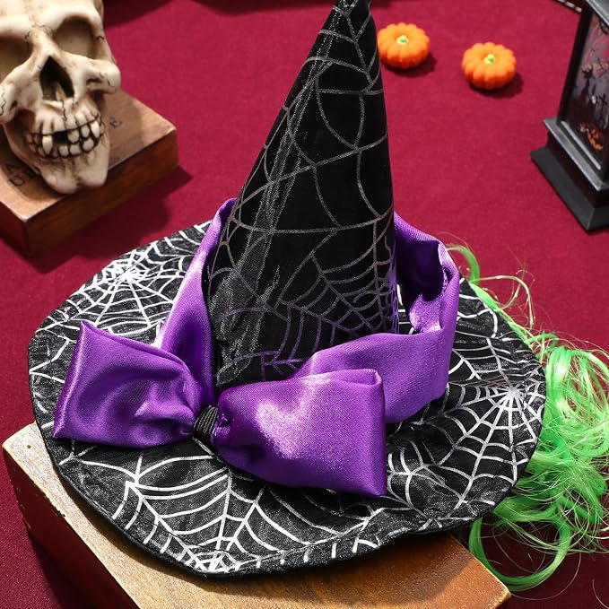 Abaodam Pet Witch Hat for Cats Dogs Puppies Halloween Star Hat Lightweight Cosplay Party Accessory for Holiday Costume