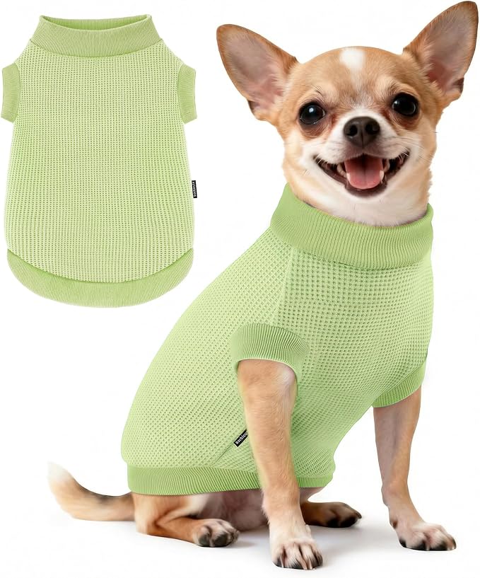1 Pack Dog Shirt for Small Supplies Functional Waffle Dog Clothes Warm Soft Sweatshirt Outfit for Dogs Cats Pet Apparel