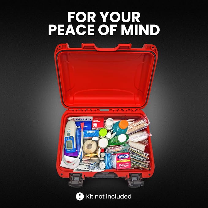 NANUK 915 Waterproof First Aid Box Empty – Durable, Medical First Aid Organizer Case, IP67-Rated, Dustproof, Impact-Resistant, and Floats (13.8" x 9.3" x 6.2") – Red | Floats (13.8' x 9.3' x 6.2'), Medical Organizer Case, IP67-Rated