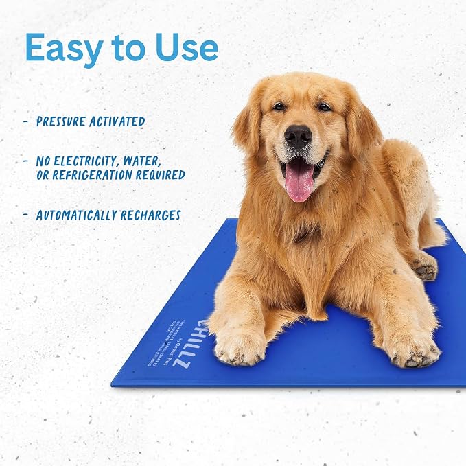 The Green Pet Shop Chillz Gel Mat, Extra Large - Pressure-Activated Cooling Pad for Pets Over 50 lbs - Non-Toxic, No Water or Refrigeration Needed - Ideal for Home, Travel & Crates