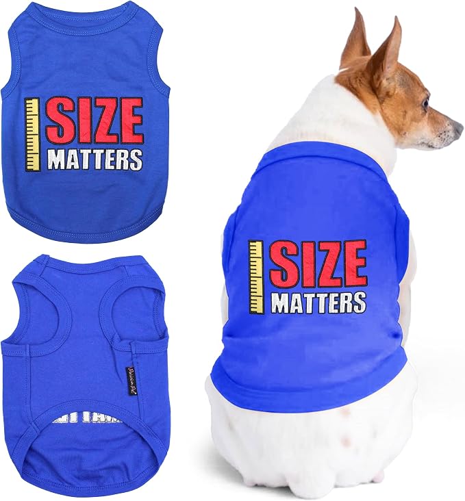 Parisian Pet Dog Shirt – 100% Cotton Shirts for Small Dogs – Blue Sleeveless Puppy Clothes – Lightweight and Breathable Pet Apparel – Soft Funny Dog Clothes - Stretchy T Shirts for Dogs