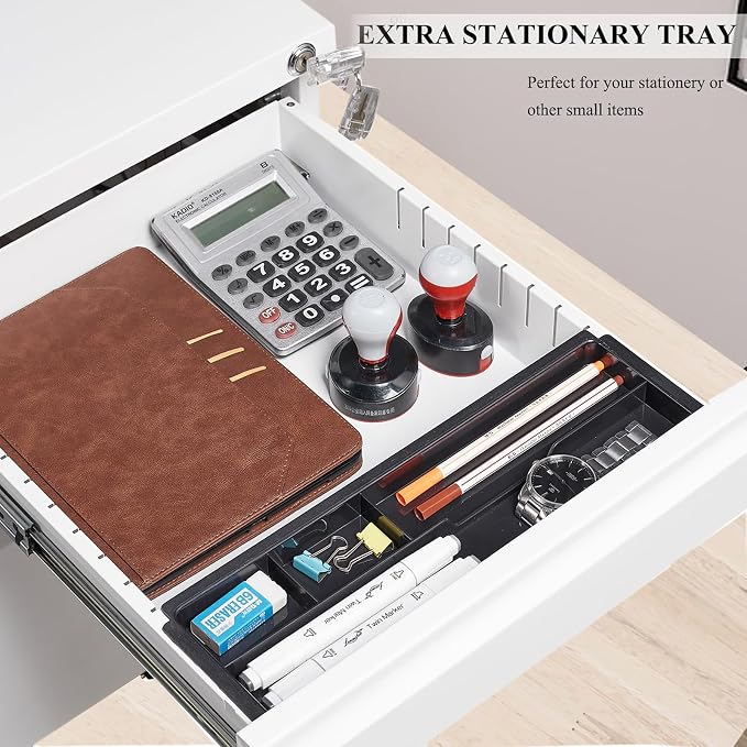 3-Drawer Mobile File Cabinets Rolling Metal Filing Cabinet for Legal & Letter File Anti-tilt Design with Lock Under Desk Office Drawers Fully Assembled Except Casters Elegant White