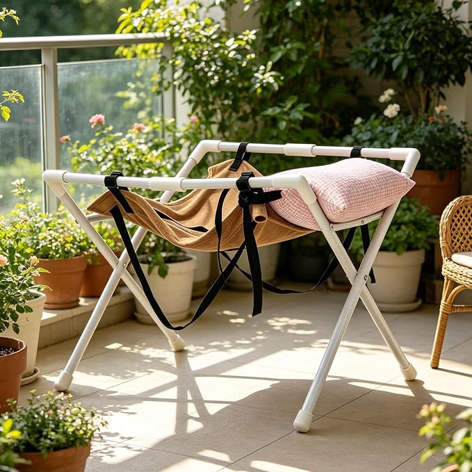 Dog Nail Trimming Hammock Stand, Foldable Pet Grooming Restraint | Sling With Pillow And Anti Slip Feet, Heavy Duty Nail Clipping Holder For Puppies, Cats And Small To Medium Dogs