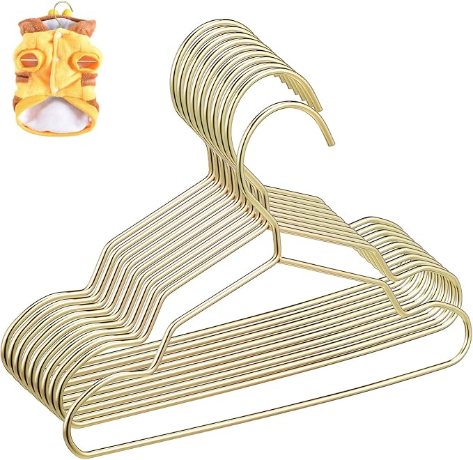ORFOFE 10pcs Mini Metal Hangers for Pet Apparel Sturdy Hangers for Cats and Dogs Space-Saving Clothing Drying Rack Durable Non-Slip Design for Pet Shop Supplies
