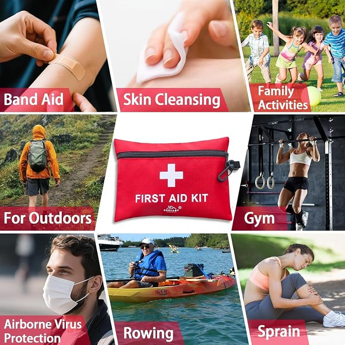 152 Piece Small First Aid Kit, Travel Size First Aid Kit TSA Approved, Mini Forst aid kit for Home, Car, Travel, Camping, Truck, Sports, Office, Hiking Med Kit for Backpack