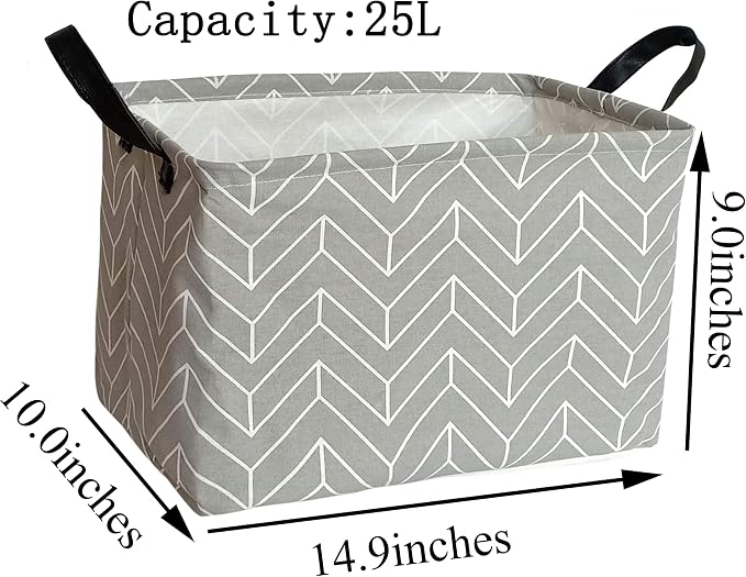 Baby Storage Basket Nursery Box Laundry Hamper Organization Bins for Toys and Clothes with Handles (Geometric)