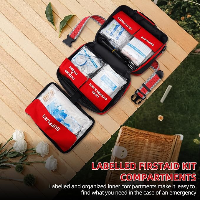 Large 430-Piece Emergency First Aid Kit for Home, Car, Camping | Comprehensive, Premium Easy-Access Medical Kit – For Travel, Hiking, Truck, Sports & Outdoor Emergencies