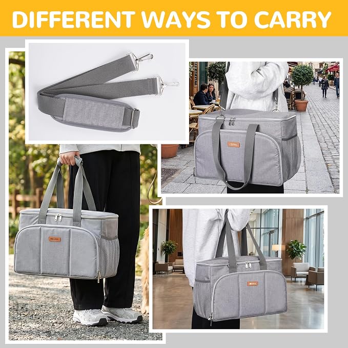 Dog Cat Grooming Bag for Vacuum,Scissors,Dog Grooming Kit Supplies | Portable Pet Grooming Supplies Organizer Tote Bag for Dogs Cats Grooming Kit Trimmer Tool Accessories Grey(Bag Only)