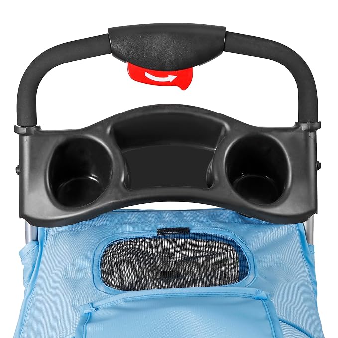 ZENY Pet Stroller for Small/Medium Dogs and Cats Foldable Dog Stroller | with 3 Wheels, Pet Strolling Cart, Dog Travel Carrier with Storage Basket, Cup Holder, Blue