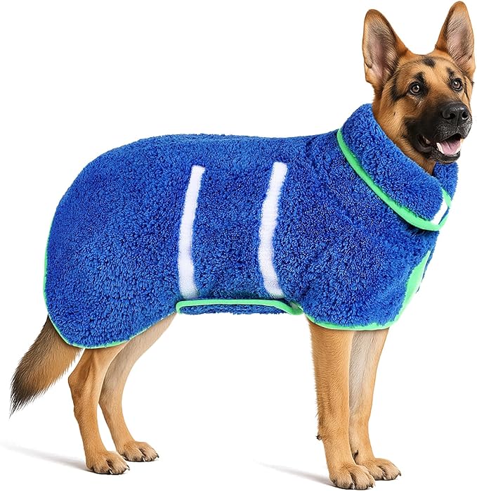 Dog Bathrobe Super Absorbent Dog Towels Large Quick Drying Robes for After Bath Soft Adjustable Warm Keeping Dogs Towel(S-XXL)