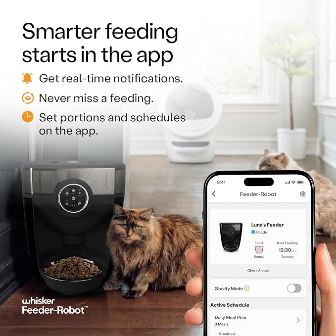 Feeder-Robot by Whisker, Black with Smoke-Grey Hopper