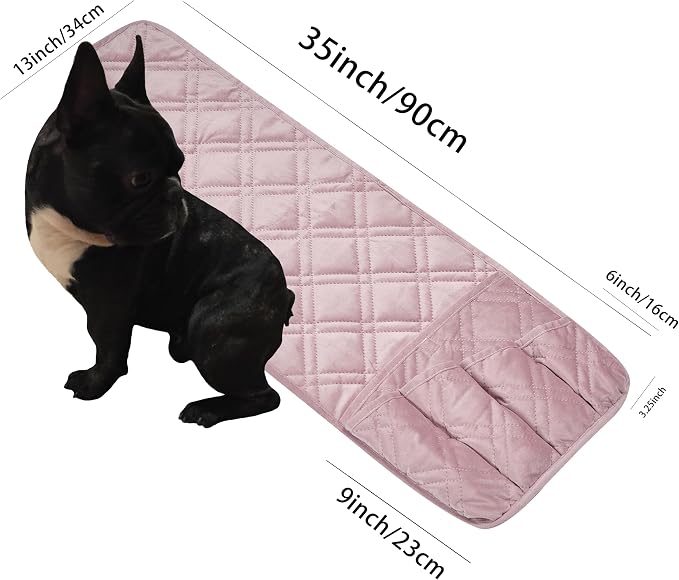 Brilliant Sunshine Silver Pink Velvet Velvet Couch Armrest Cover, 35"×13" | Washable Magazine Holder, Armrest Organizer & Caddy on Sofa, Recliner, Armchair, Storage for Remote Controls, Phone, iPad