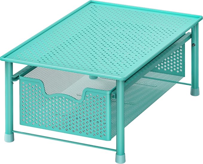 Simple Houseware Stackable Cabinet Basket Drawer Organizer, Turquoise