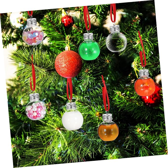 Healeved Candy Spill Bottle 50ml 10pcs Pendant Proof Lid Christmas Pet | Party Decoration Pendant, Festive Holiday Style, Silver Finish, for Beverage Storage and Candy Packaging