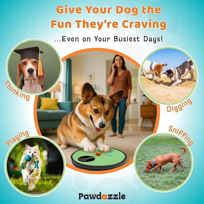 Dog Nail Scratch Board with Treat Box - Interactive Dog Scratch Pad for Nails with Built-in Reward System | Non-Slip Base & Extra Sand Paper Sheet Included, Stress-Free File Board for Pets