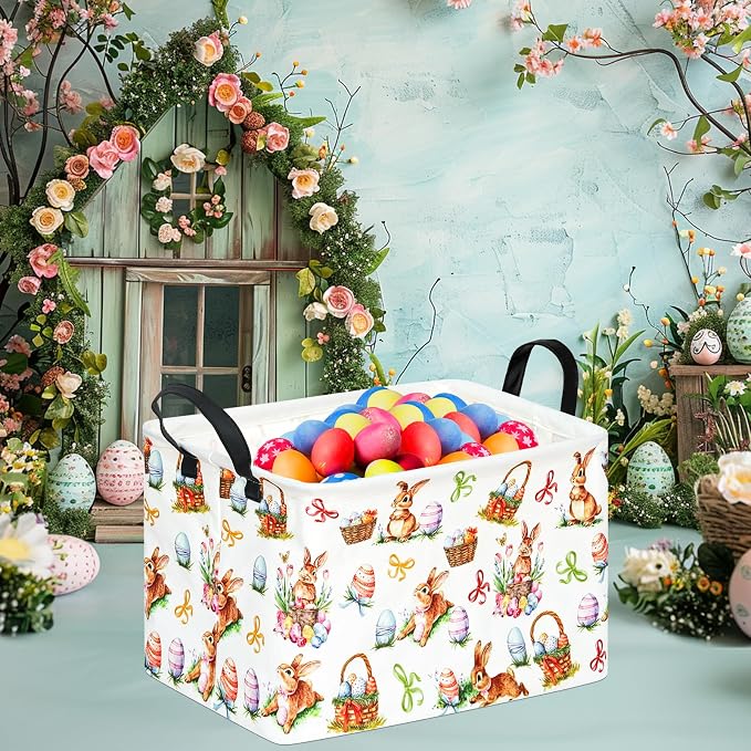 Gift Toy Storage Basket for Girls and Boys, Storage Organizer for Nursery Hamper Home Bedroom Laundry Hamper Shelf Easter Baskets