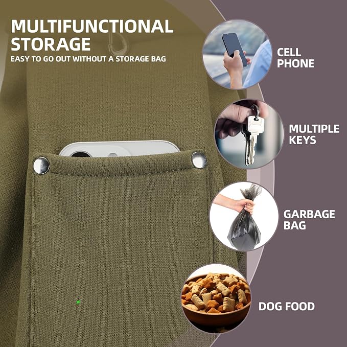 ARZQUT Dog and Cats Carrier Sling, Small Pet Carrier with Storage Pocket | Reversible Puppy Sling Carrier, Safety Buckle, Storage bag, Machine Washable for Travel, Outdoor Activitie, Hand-Free, Green