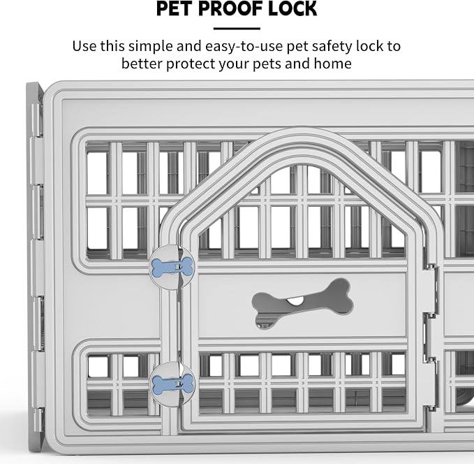 Dog PlayPen Indoor,4-Panel Puppy Playpen Outdoor Waterproof,Heavy Resin Dog Fence for Small Medium Dogs,Spacious Exercise Area,Easy to Clean,Foldable in Half(33.5 * 33.5 * 23.82inch)