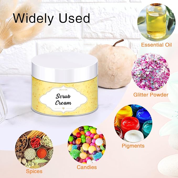 PeacePeo 4 OZ Plastic Jars with Lids, 72 Pcs Clear Storage Containers | Round Empty Small Jars with White Lids, Lightweight and Portable, for Travel Storage Makeup, Small Item Storage Organizer