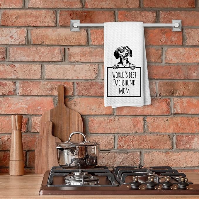 Funny Dachshund Dog Kitchen Towels and Dishcloths, Dachshund Gifts for Women, Weiner Dog Gift, Gifts for Dogs Mom Lovers Drying Cloth Hand Towels for Bathroom Kitchen Decor, 16x24 Inches