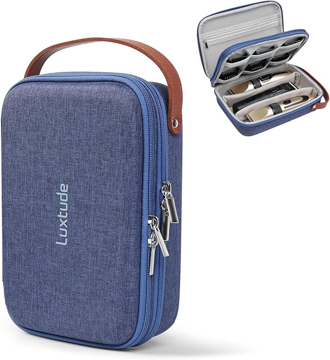 Luxtude Hair Clipper Case, Portable Barber Travel Cases for Trimmers, Guards & Accessories, Fits Wahl, Andis, Hatteker, Oneisal Grooming Tools (Case Only)