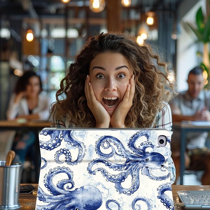 for Microsoft Surface Pro 11/10/9-13" 2024/2022 Tablet Case,Auto Wake/Sleep,Adjustable Stand Protective Cover - Octopus Pattern