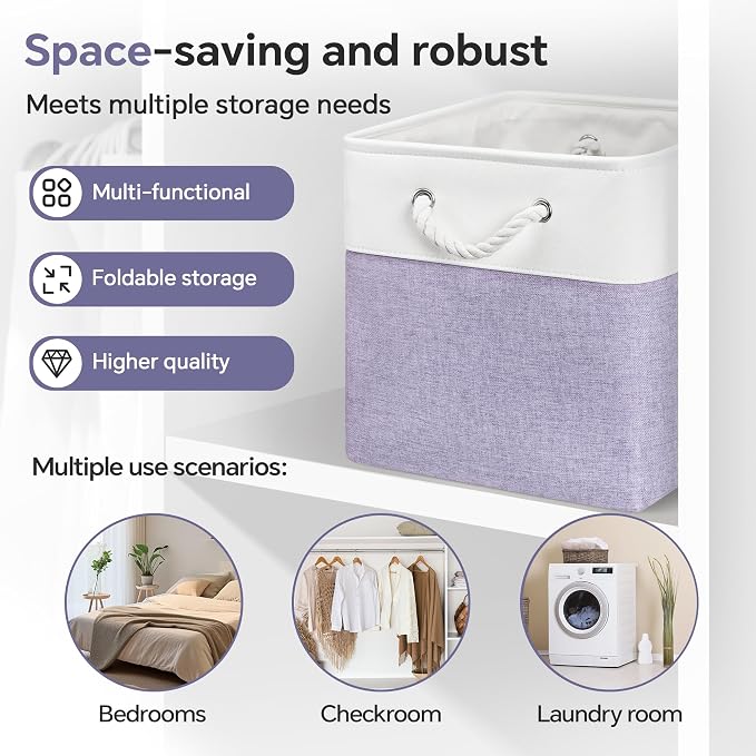 ECDYQXVU 13x13x13 Inch Storage Cube Bins Foldable Organizer Baskets 6 Pack | Soft Cotton Handles, Premium EVA Fabric, Hard Cardboard Bottom, Sturdy Metal Rim, Closet Shelf, Living Room, Bedroom, Laundry