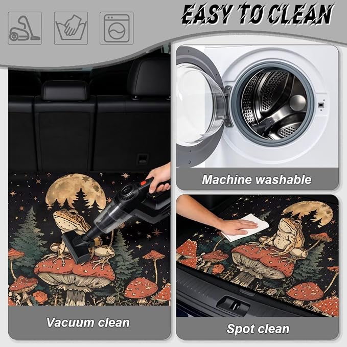 Mushroom Frog Cargo Liner Dustproof Floor Mats Non Slip Trunk Protection Mat Universal for Cars, SUV, Vehicle, Backing Rear Trunk Liners for Picnic Camping