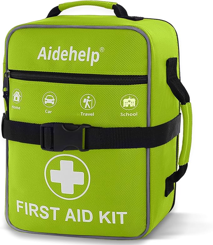 520 Pieces Premium First Aid Kit - Large Emergency Medical Kit for Survival, Car, Home, Travel, Camping, Backpack, Hiking, School (Green)