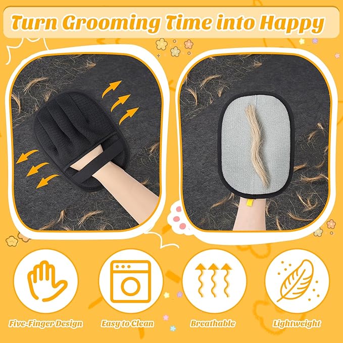 Coppthinktu Pet Hair Removal Glove for Dogs Cats, Pet Hair Remover Brush Electrostatic Five-Finger Dog Hair Remover Tool, Upgraded Reusable Magic Brush for Clothing, Laundry, Carpet, 1 PCS