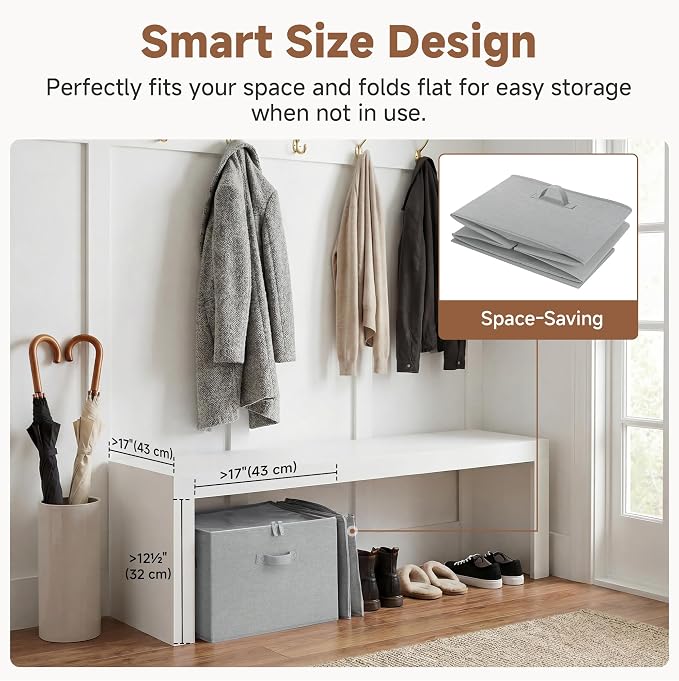 StorageWorks 16-Pair Shoe Storage Organizer, Adjustable Dividers, Grey | Holds up to 16 Pairs, Foldable, Clear Lid, Reinforced Handles, Fits Sneakers, Sandals & Flats, For Closet, Entryway & Bedroom